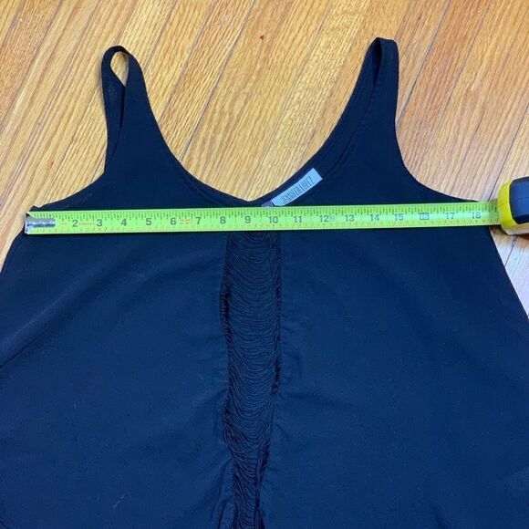 Jennifer Lopez black flowing chiffon lined tank with draped detail size small - Picture 6 of 7